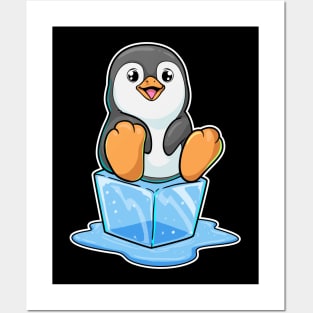 Penguin with Ice cubes Posters and Art